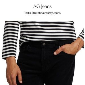 AG Jeans Tellis Corduroy Pant, Midnight Black, 30x30